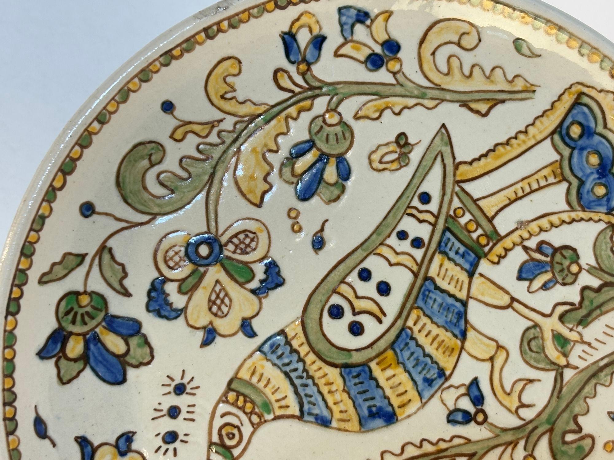 Piatto in ceramica Jeziorna polacco d'epoca Bolesławiec 1960 Polonia in vendita 3
