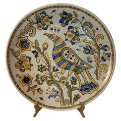 Vintage Ceramic Jeziorna Polish Pottery Plate Bolesławiec 1960s Poland