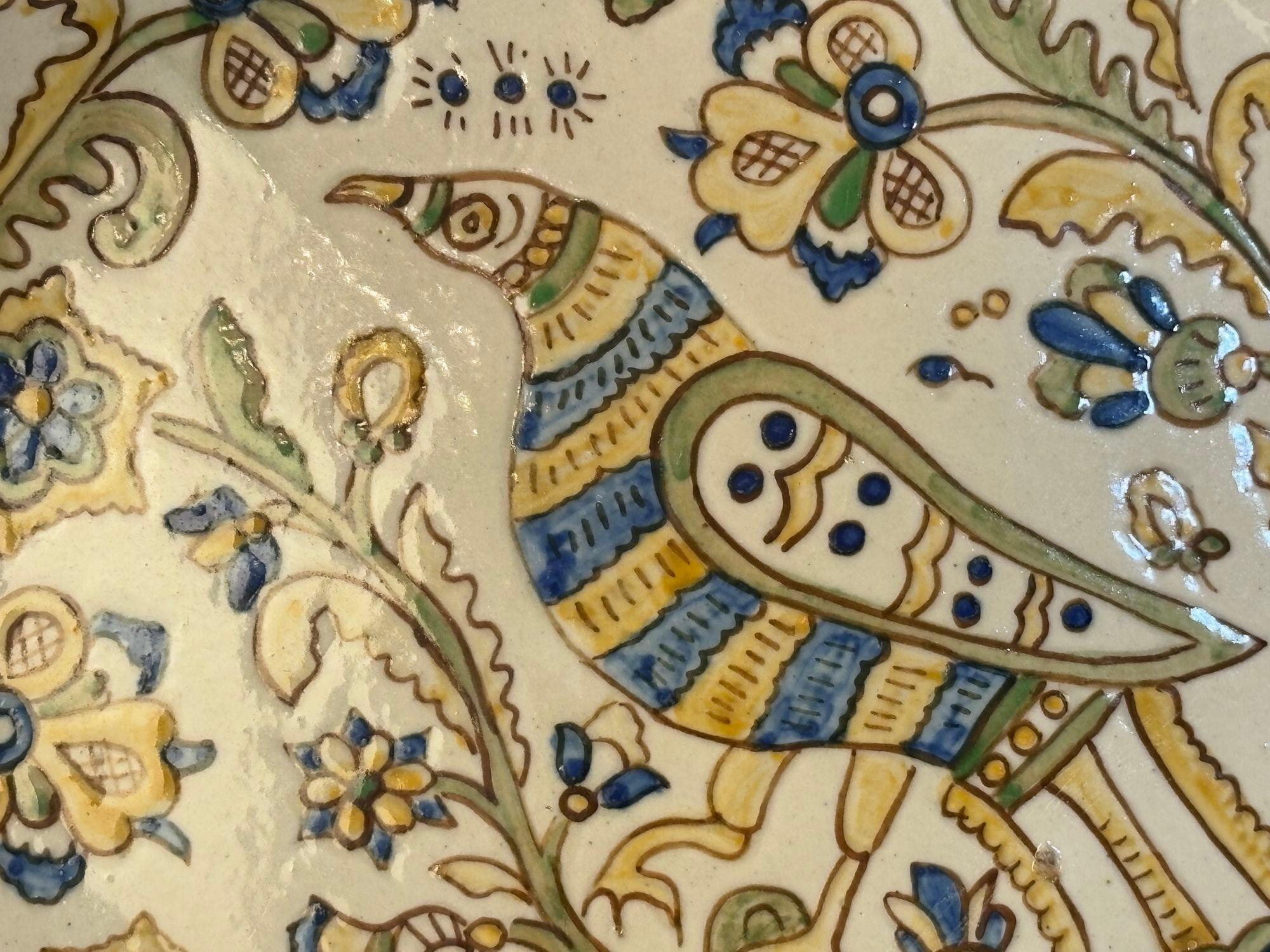 Polacco Piatto in ceramica Jeziorna polacco d'epoca Bolesławiec 1960 Polonia in vendita