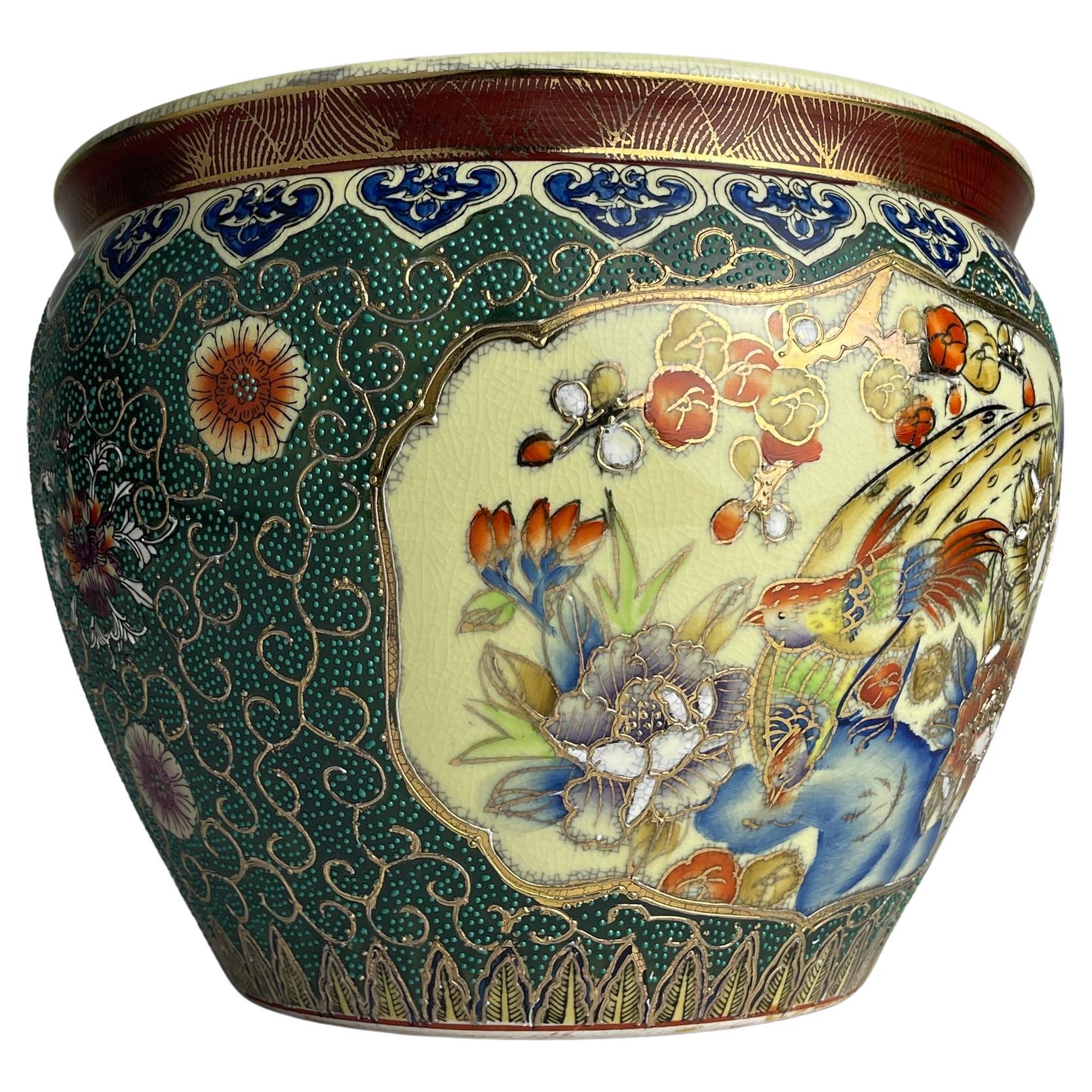 Vaso o ciotola per pesci Koi in ceramica d'epoca, Cina, anni '60 in vendita