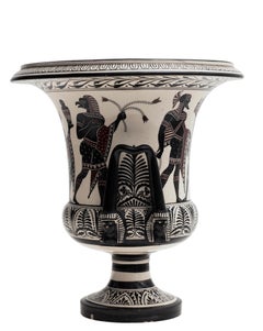 Vintage Ceramic Krater Painted with Pompeian Scenes, 20th Century