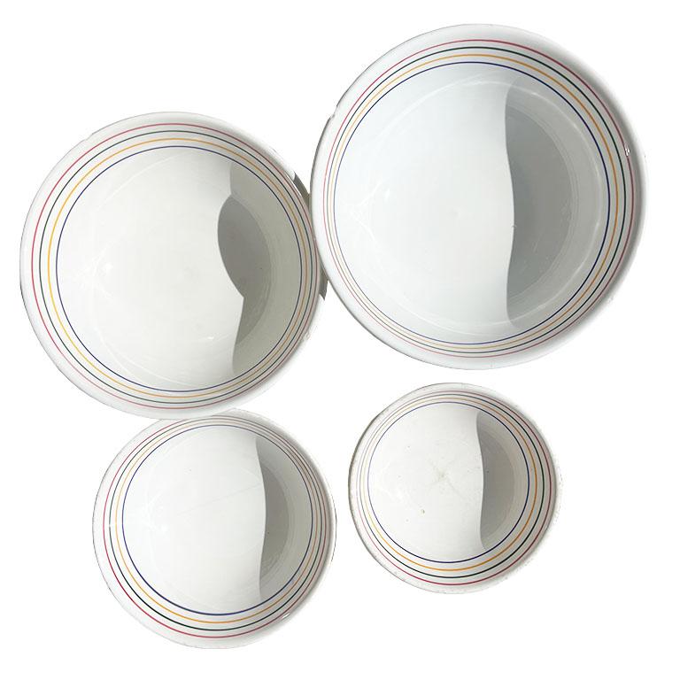 20th Century Vintage Ceramic La Primula Italian Serving Bowls - Set of 4 1970s Italy For Sale