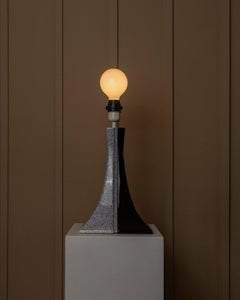 Vintage Ceramic Lamp in Black and White, 1980s