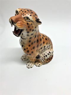 Vintage Ceramic Leopard, 1970s
