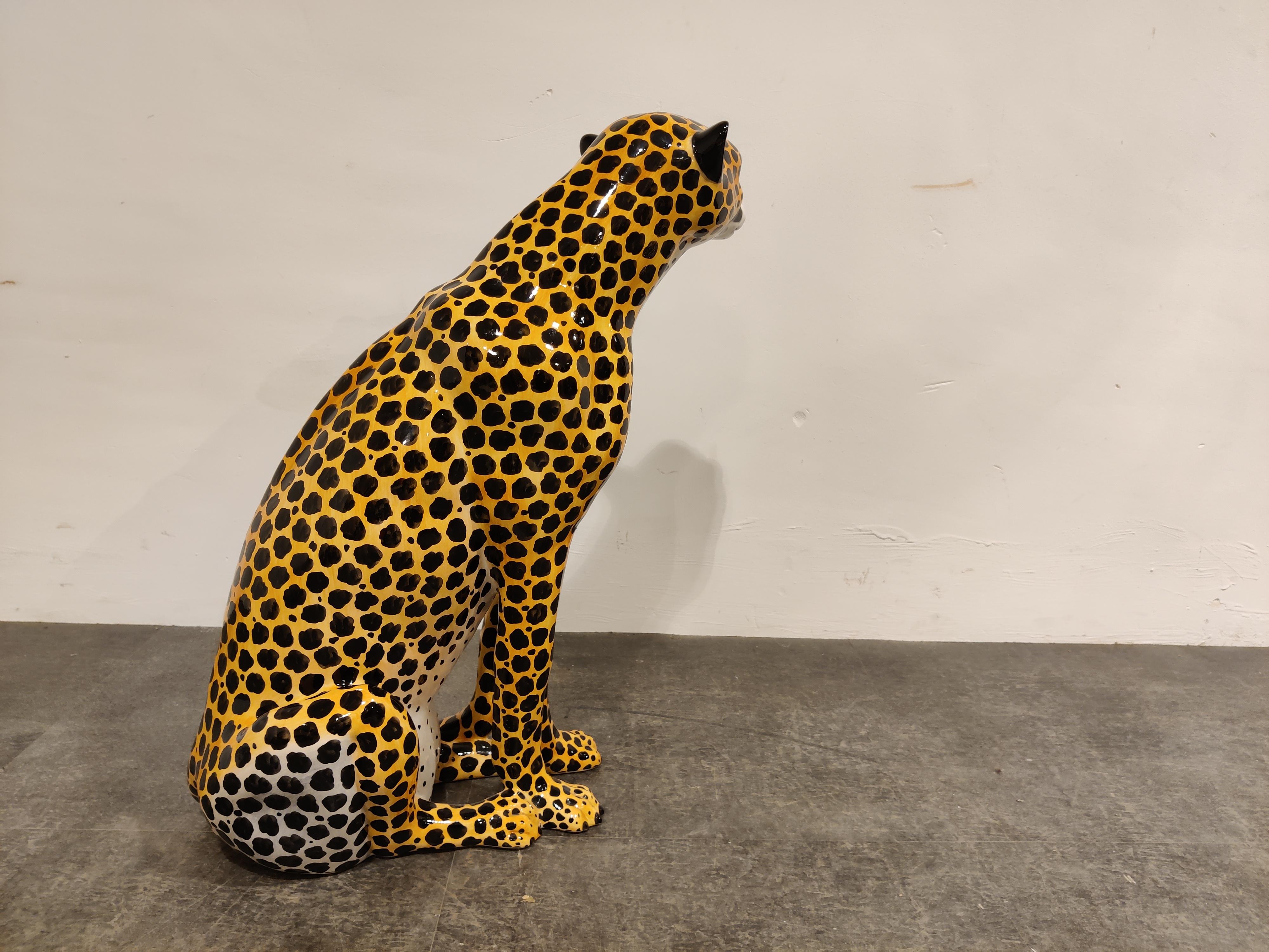 Italian Vintage Ceramic Leopard, 1970s