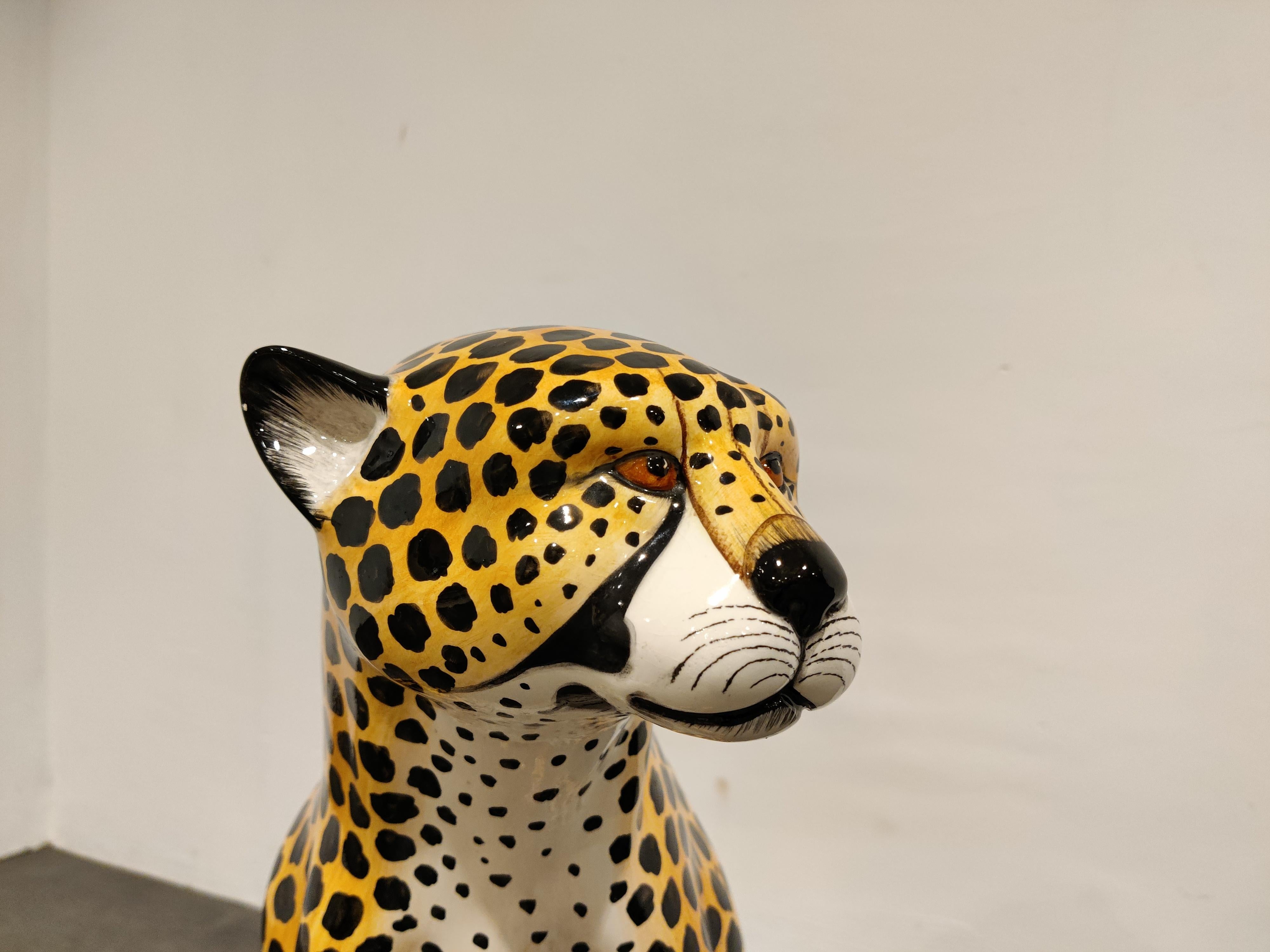Vintage Ceramic Leopard, 1970s In Good Condition In HEVERLEE, BE