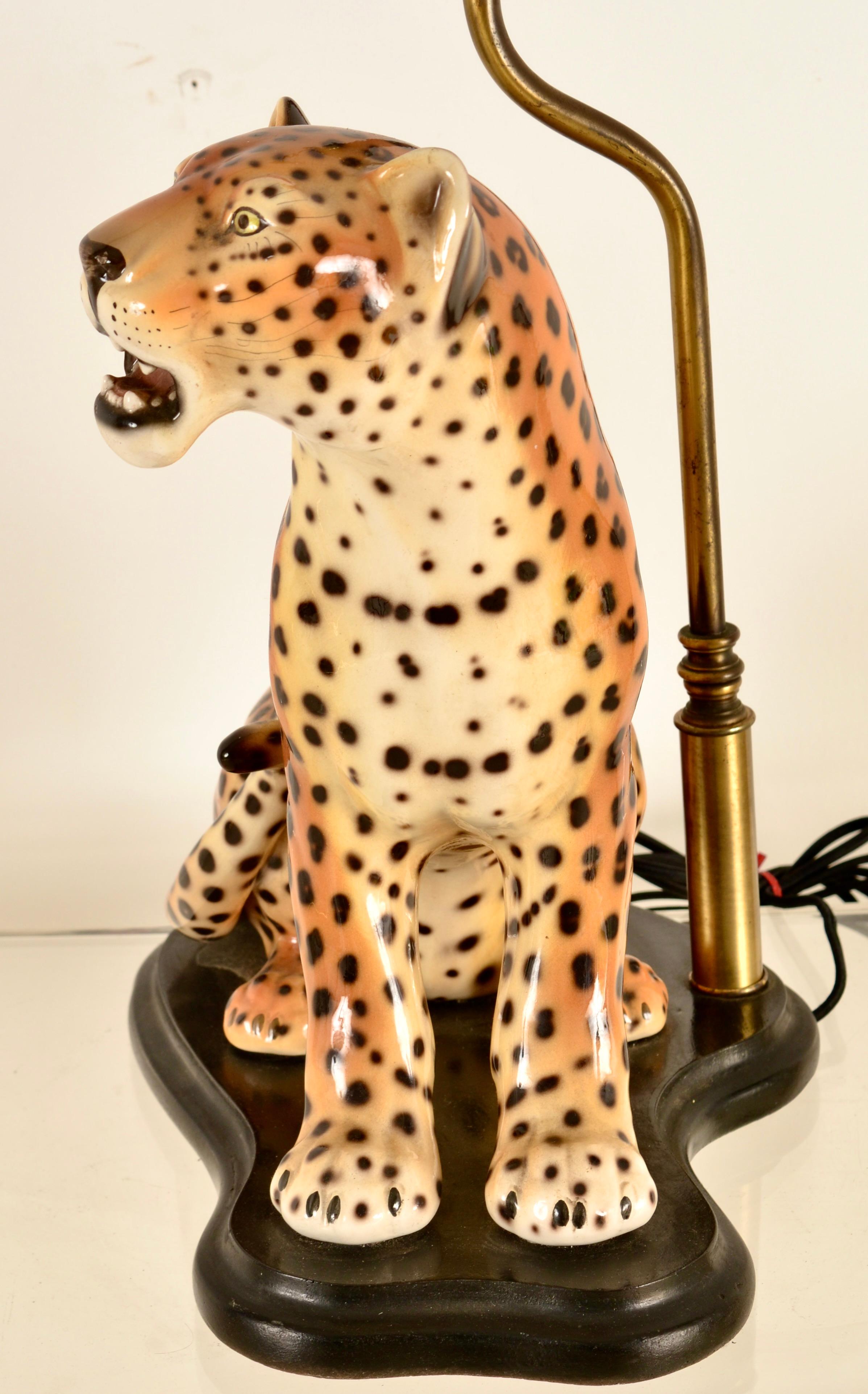 vintage leopard lamp