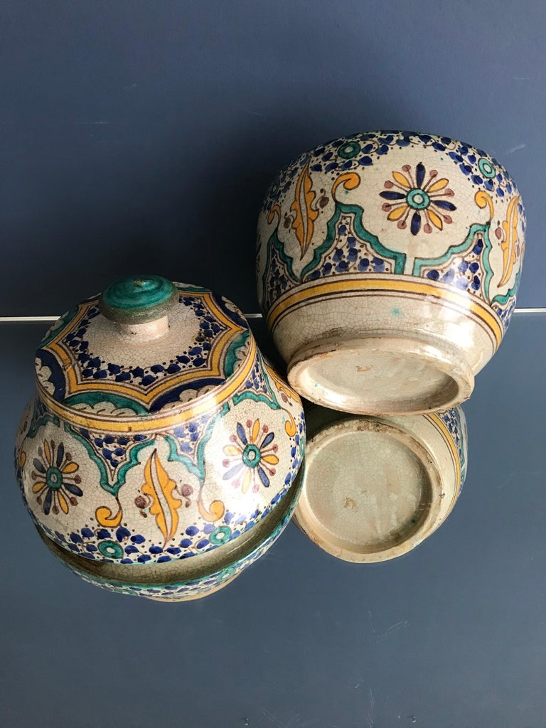 Vintage Ceramic Lidded Jar For Sale at 1stdibs