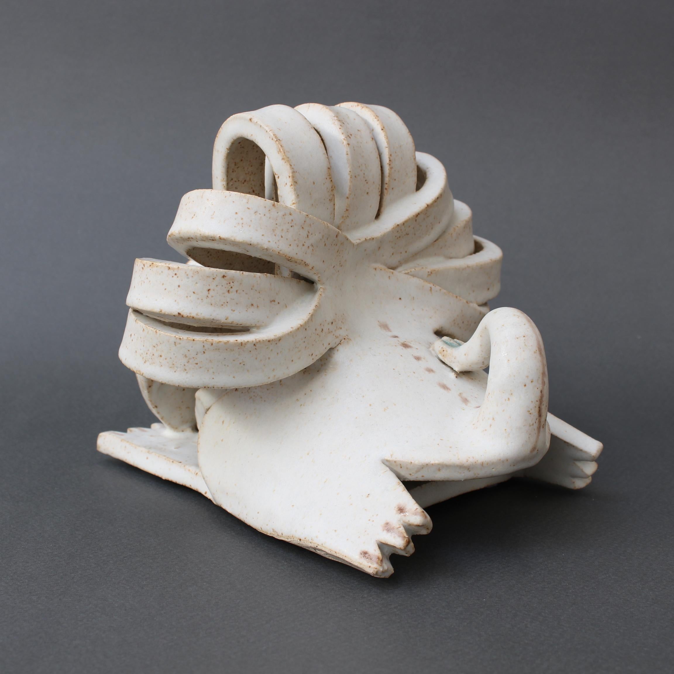 Scultura di leone in ceramica d'epoca di Bruno Gambone, circa anni '90 in vendita 2