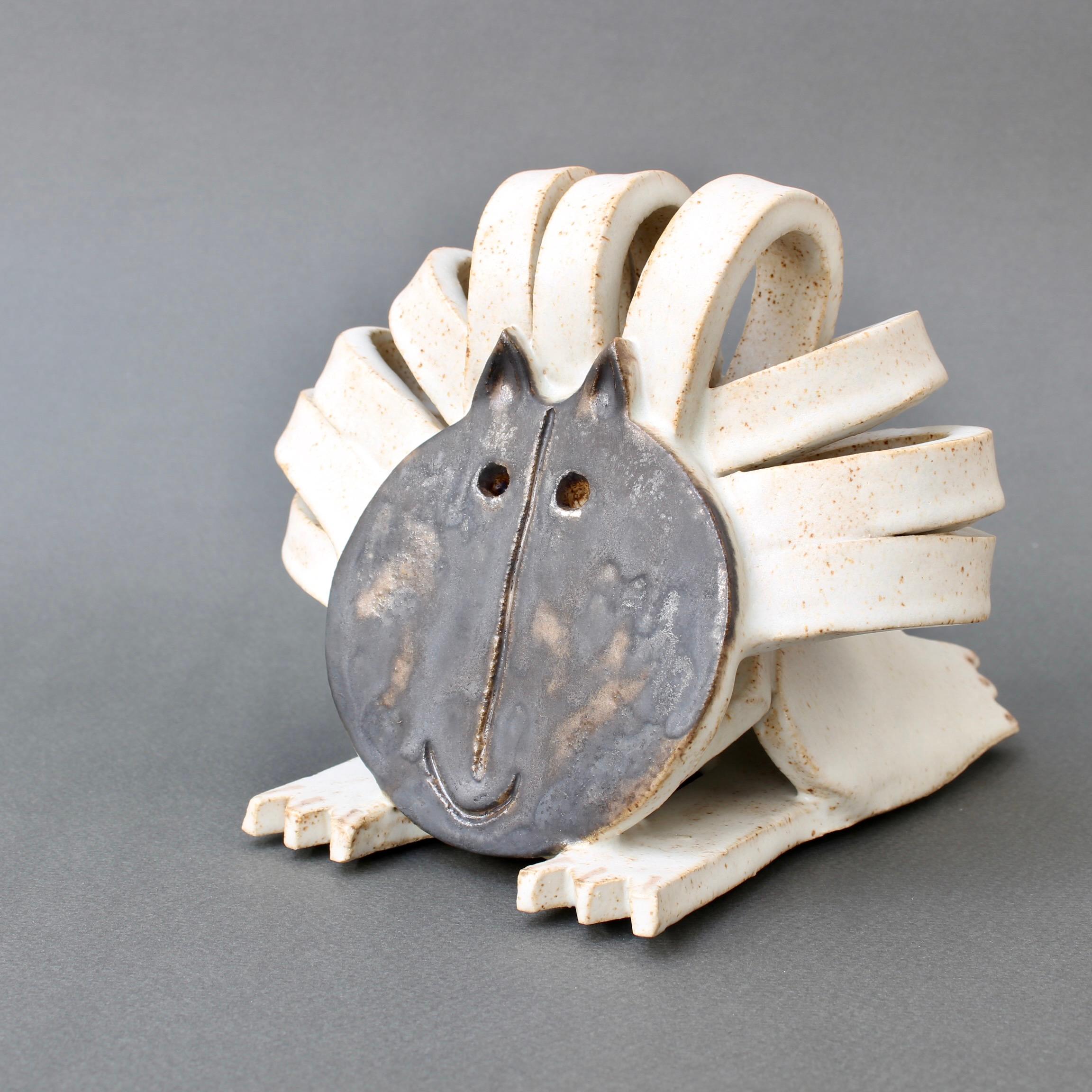 Scultura di leone in ceramica d'epoca di Bruno Gambone, circa anni '90 in vendita 5