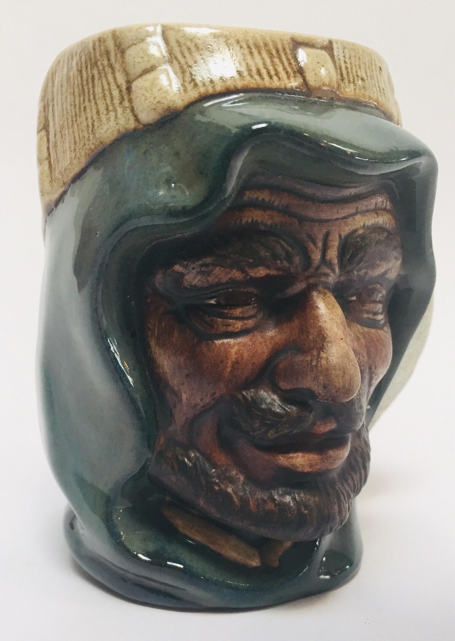 Vintage Ceramic Middle Eastern Arab Man Character Toby Mug In Good Condition In North Hollywood, CA