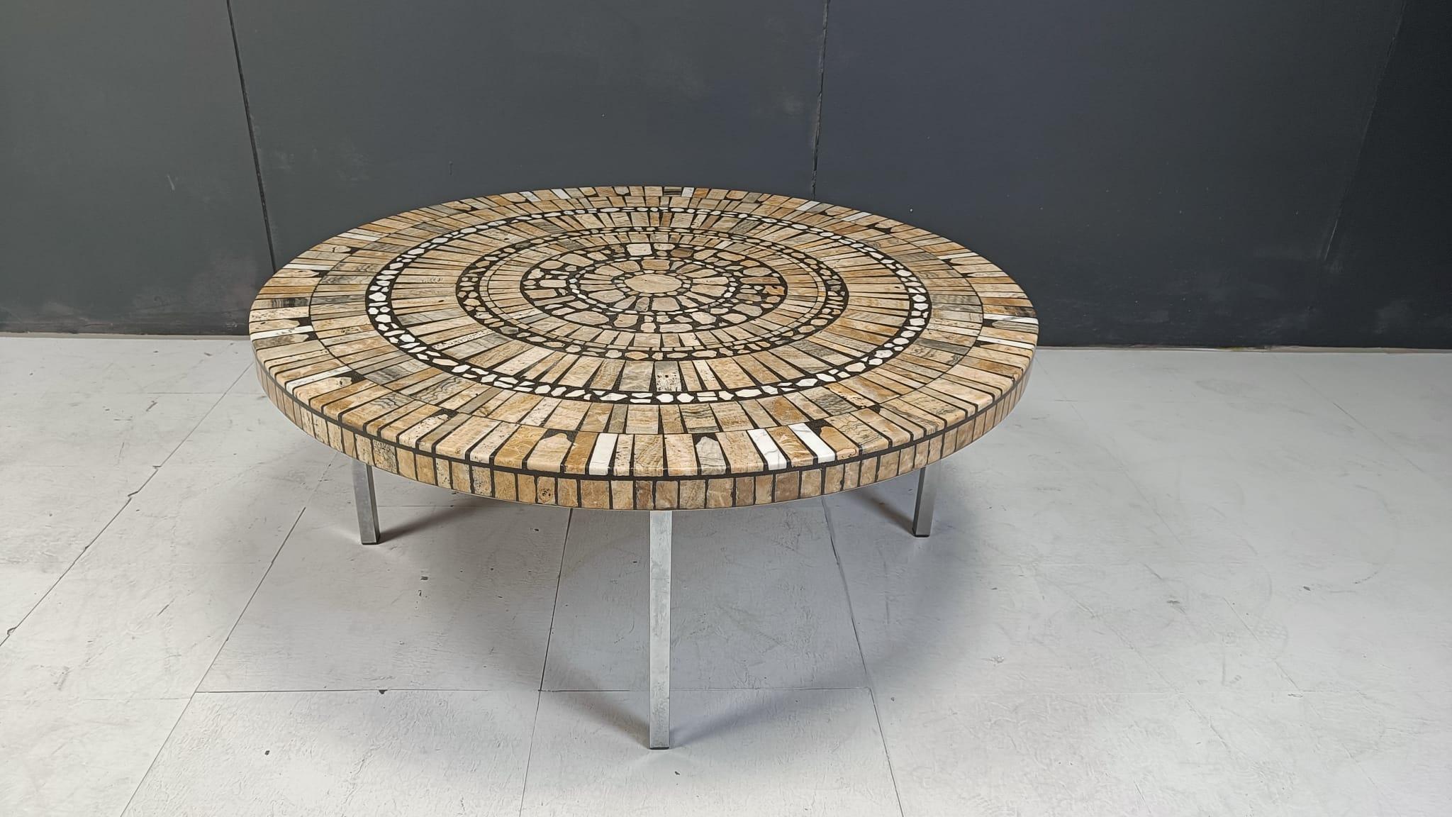 Mid-Century moderno Tavolino in ceramica a mosaico vintage di Heins Lilienthal, anni '60