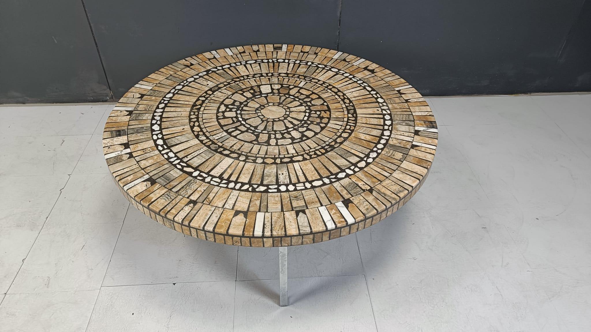 Tavolino in ceramica a mosaico vintage di Heins Lilienthal, anni '60 In condizioni buone a Leuven, Vlaams Gewest