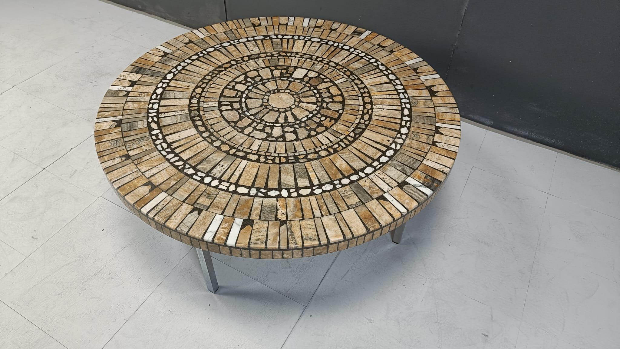 Metà XX secolo Tavolino in ceramica a mosaico vintage di Heins Lilienthal, anni '60