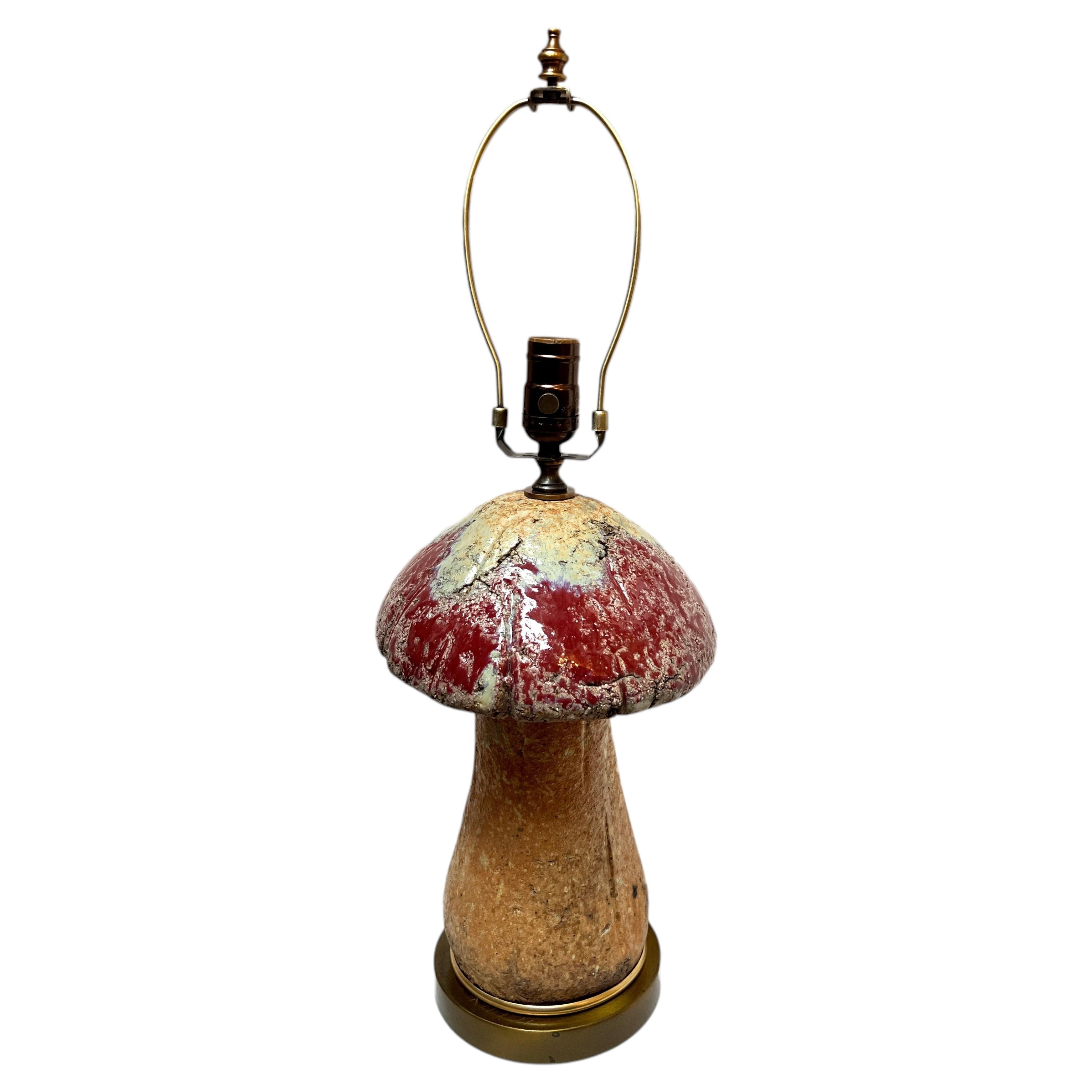 Vintage Ceramic Mushroom Lamp