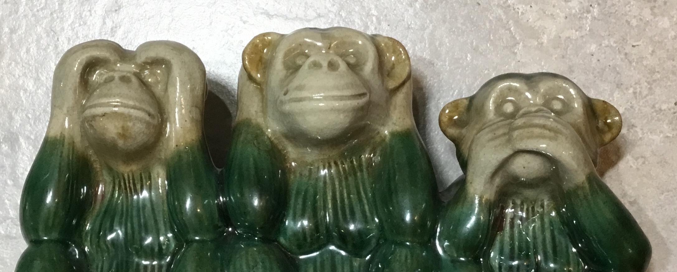 Mid-20th Century Vintage Ceramic of the Three Monkey