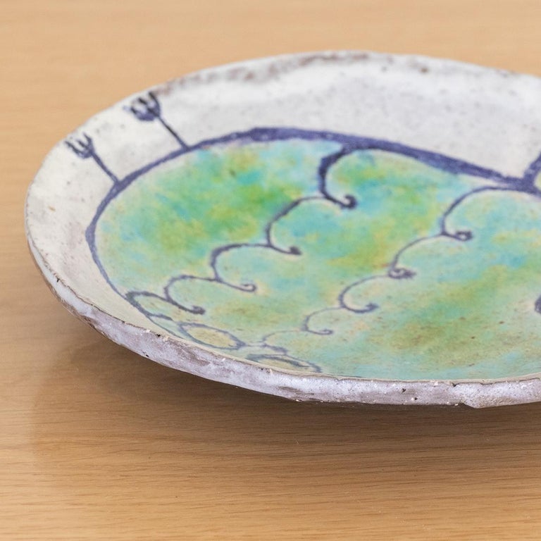 Mid-20th Century Vintage Ceramic Painted Bird Plate