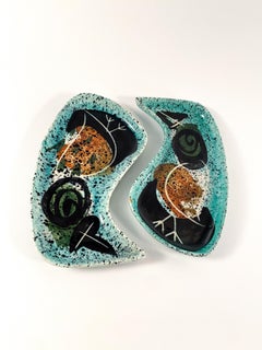 Paar Vogelschalen aus Keramik von Richard Saar, Vintage