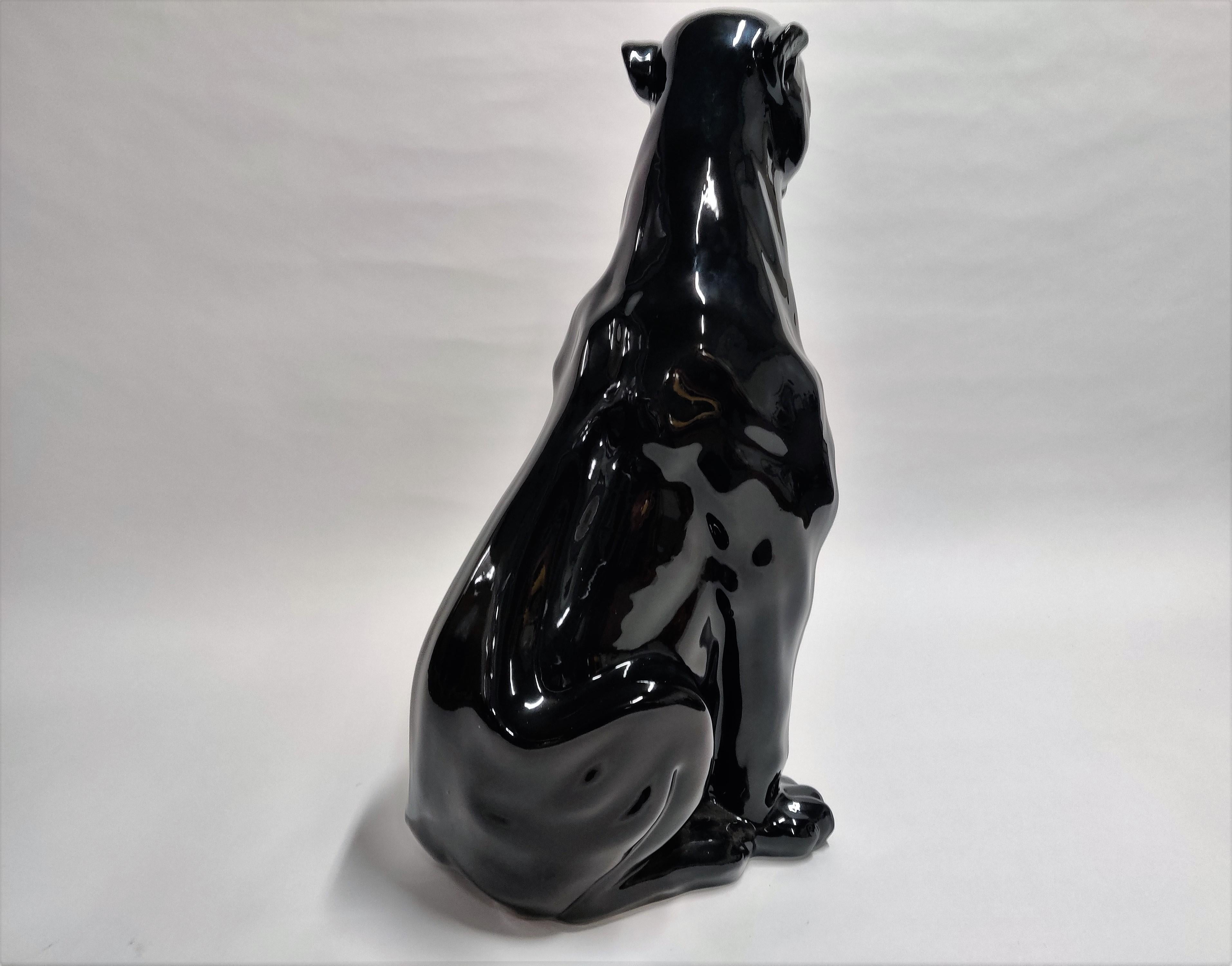Late 20th Century Vintage Ceramic Panther Made in Italy, 1970s