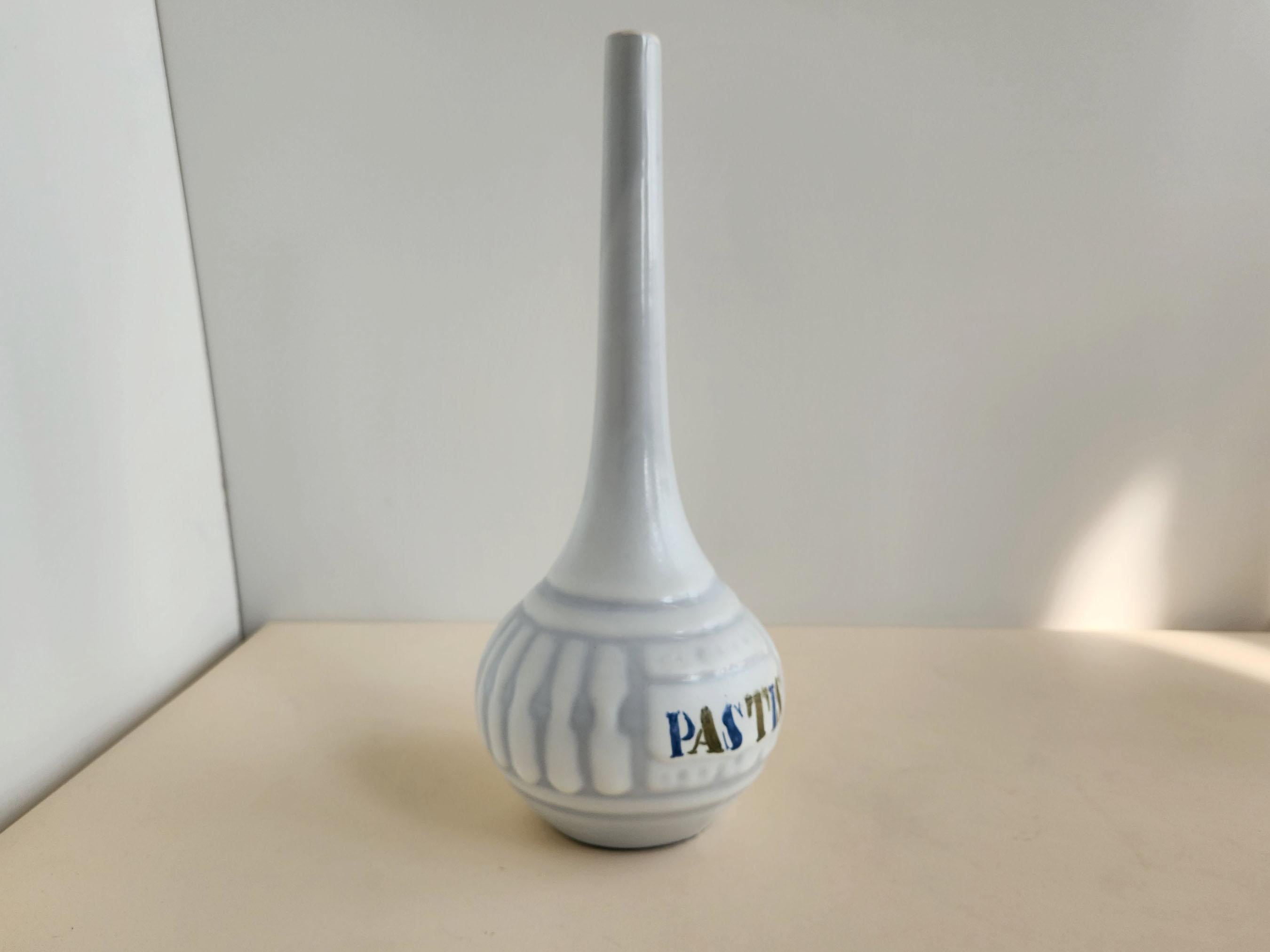 Roger Capron - Vintage Ceramic Pastis Decanter with Long Neck In Excellent Condition For Sale In Stratford, CT