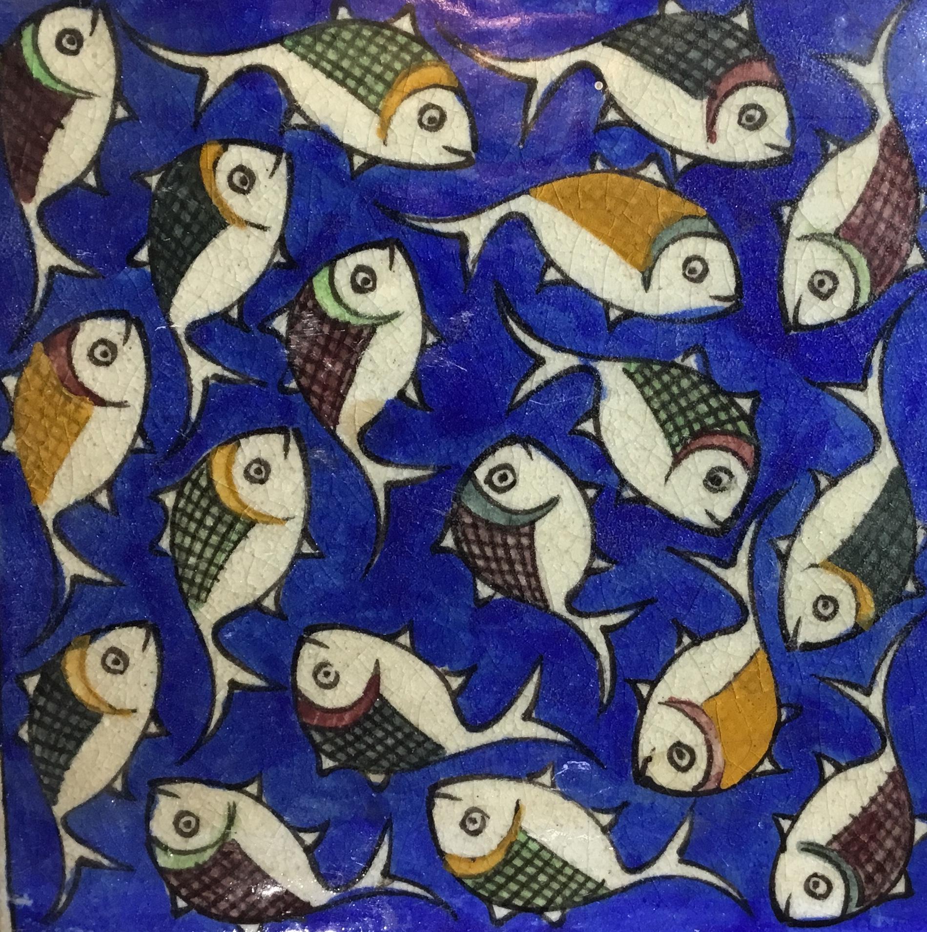 Vintage Ceramic Persian Tile im Zustand „Gut“ in Delray Beach, FL