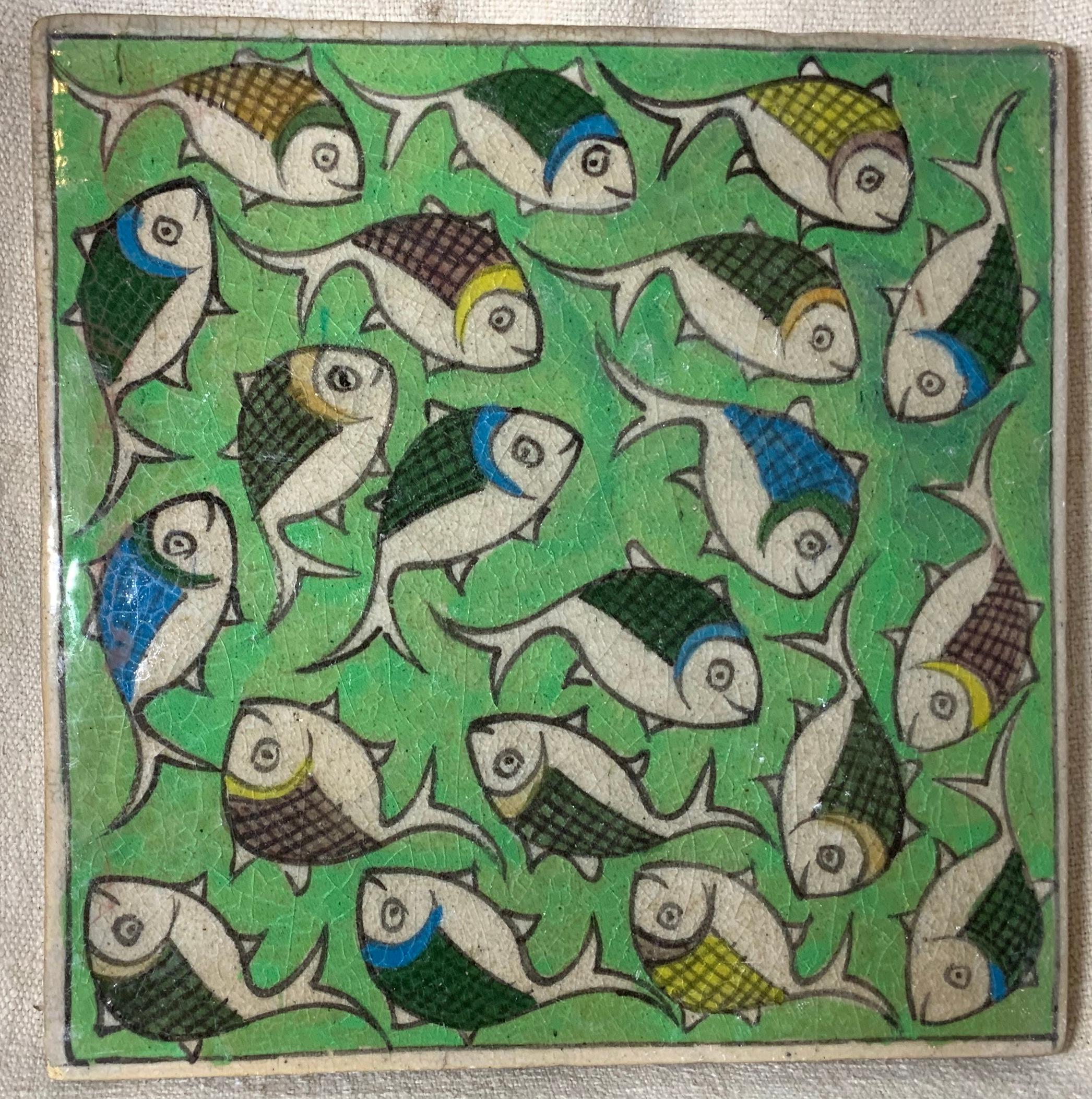 20th Century Vintage Ceramic Persian Tile