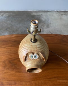 Vintage Ceramic Pig Table Lamp, United States, 1970's