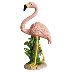 Vintage Ceramic Pink Flamingo Sculpture
