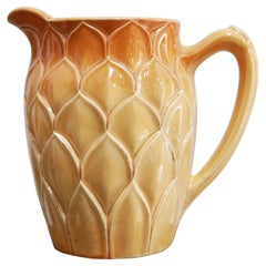 Antique Ceramic Pitcher by the Saint Clément Factory, France