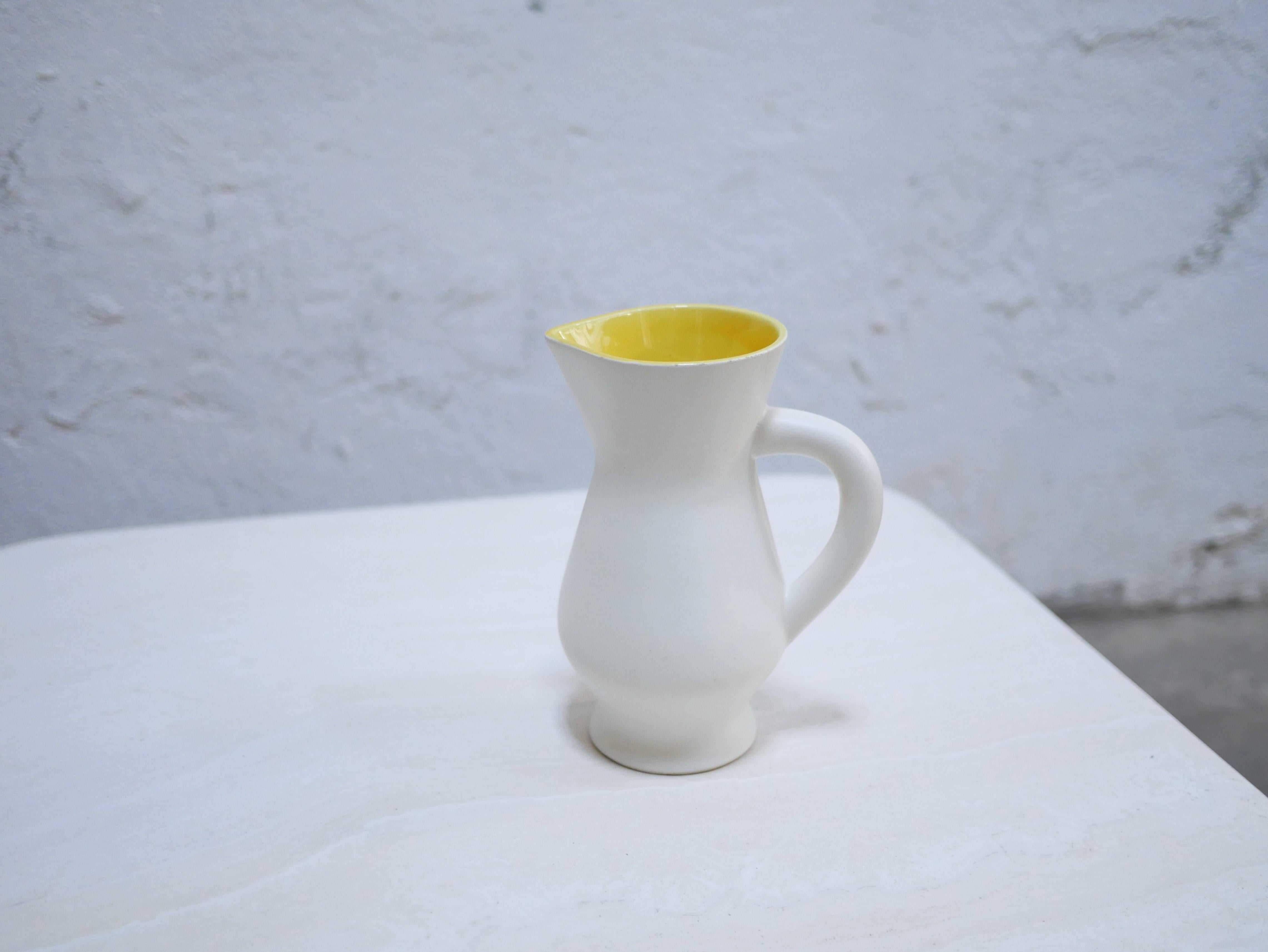 20th Century Vintage ceramic pitcher by the Saint Clément France factory For Sale