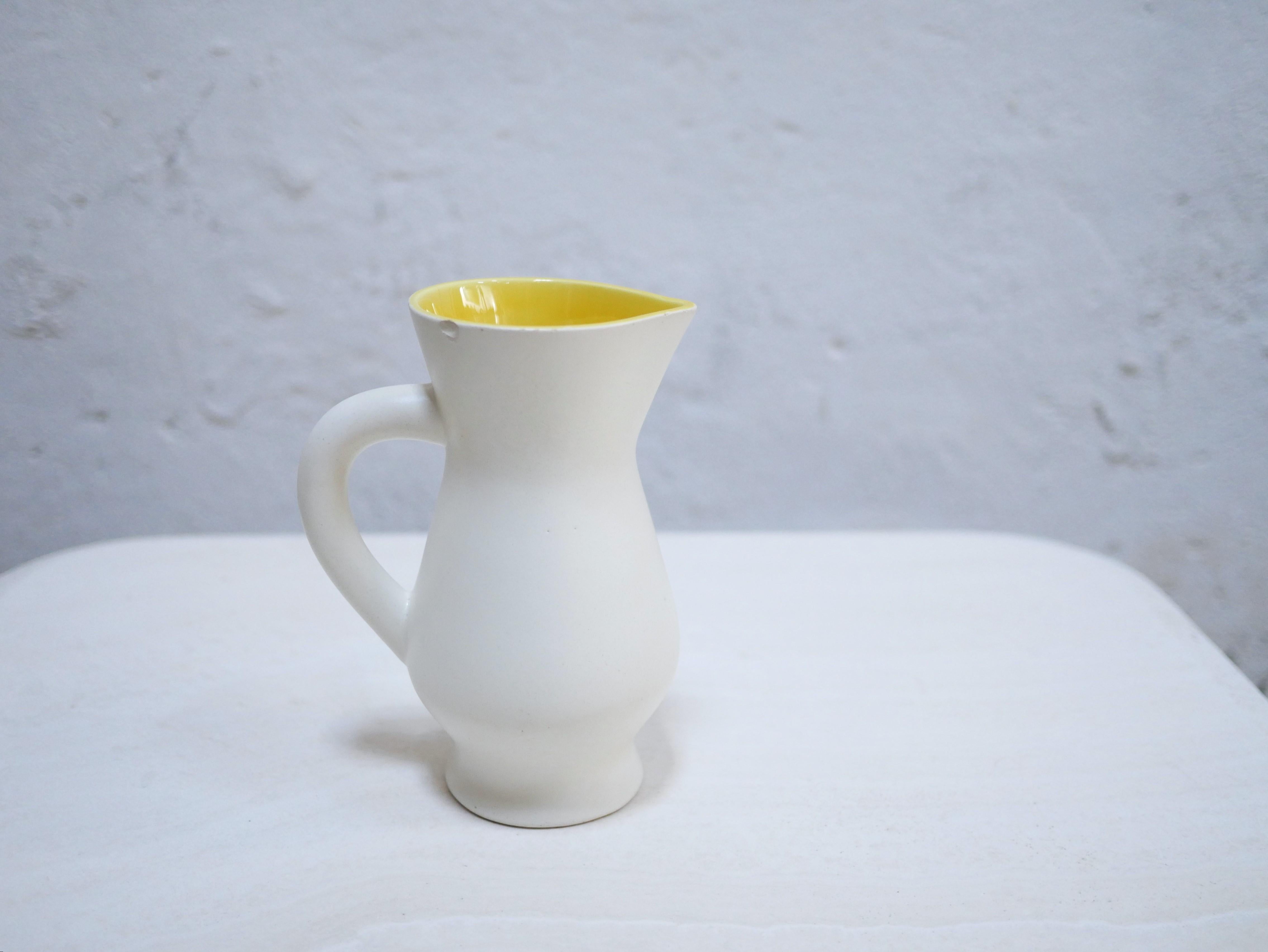 Ceramic Vintage ceramic pitcher by the Saint Clément France factory For Sale