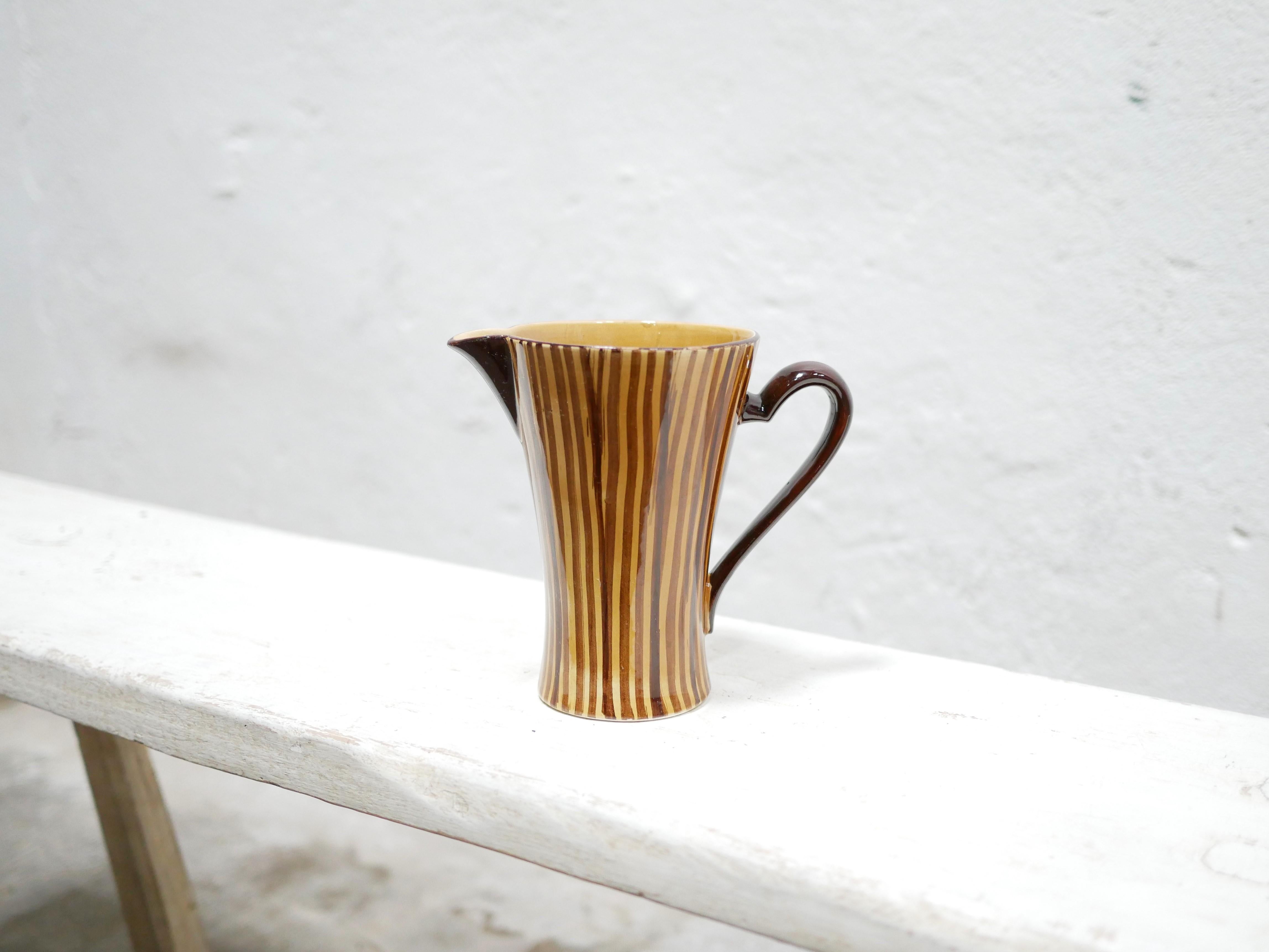 Brocca in ceramica vintage della fabbrica Sarreguemines in vendita 2
