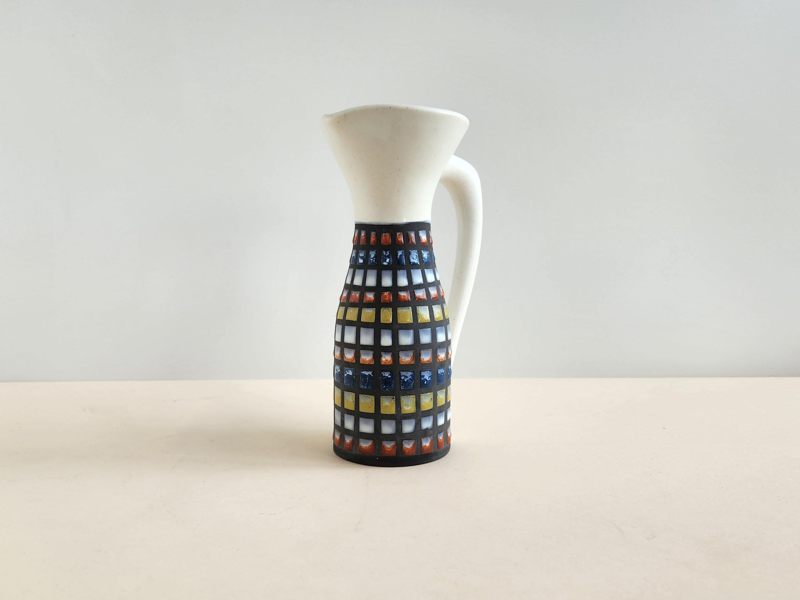 Roger Capron – Vintage-Krug aus Keramik mit Blasensteinen  (Moderne der Mitte des Jahrhunderts) im Angebot