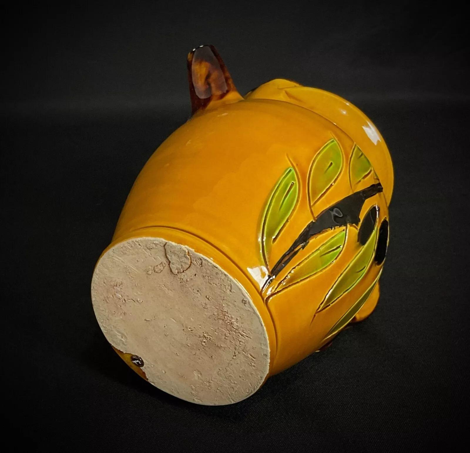 Jarra de cerámica vintage con diseño de aceitunas y hojas de olivo - 17,5 cm - 2Y423 en venta 2