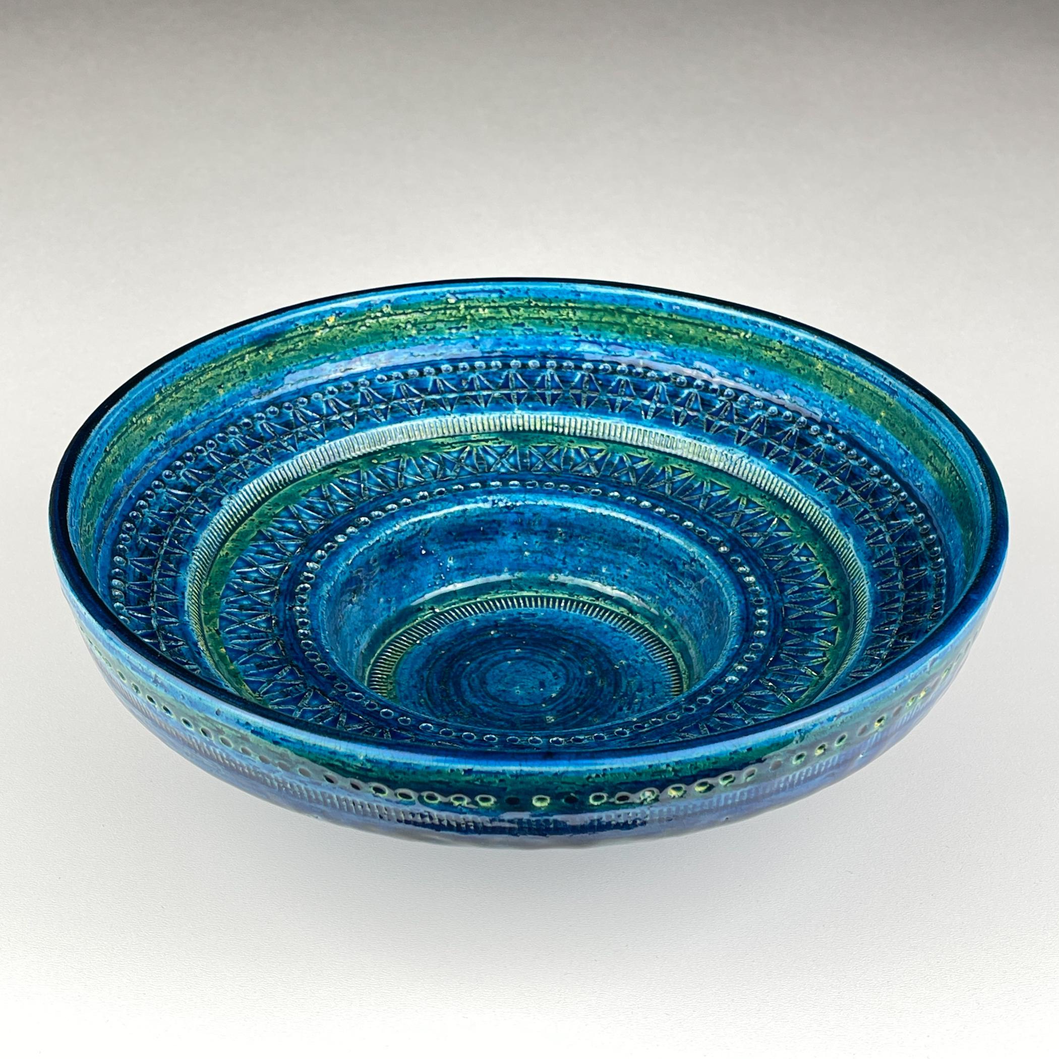 Assiette en céramique Rimini Blue, design Aldo Londi, Bitossi Italie 1970 en vente 3