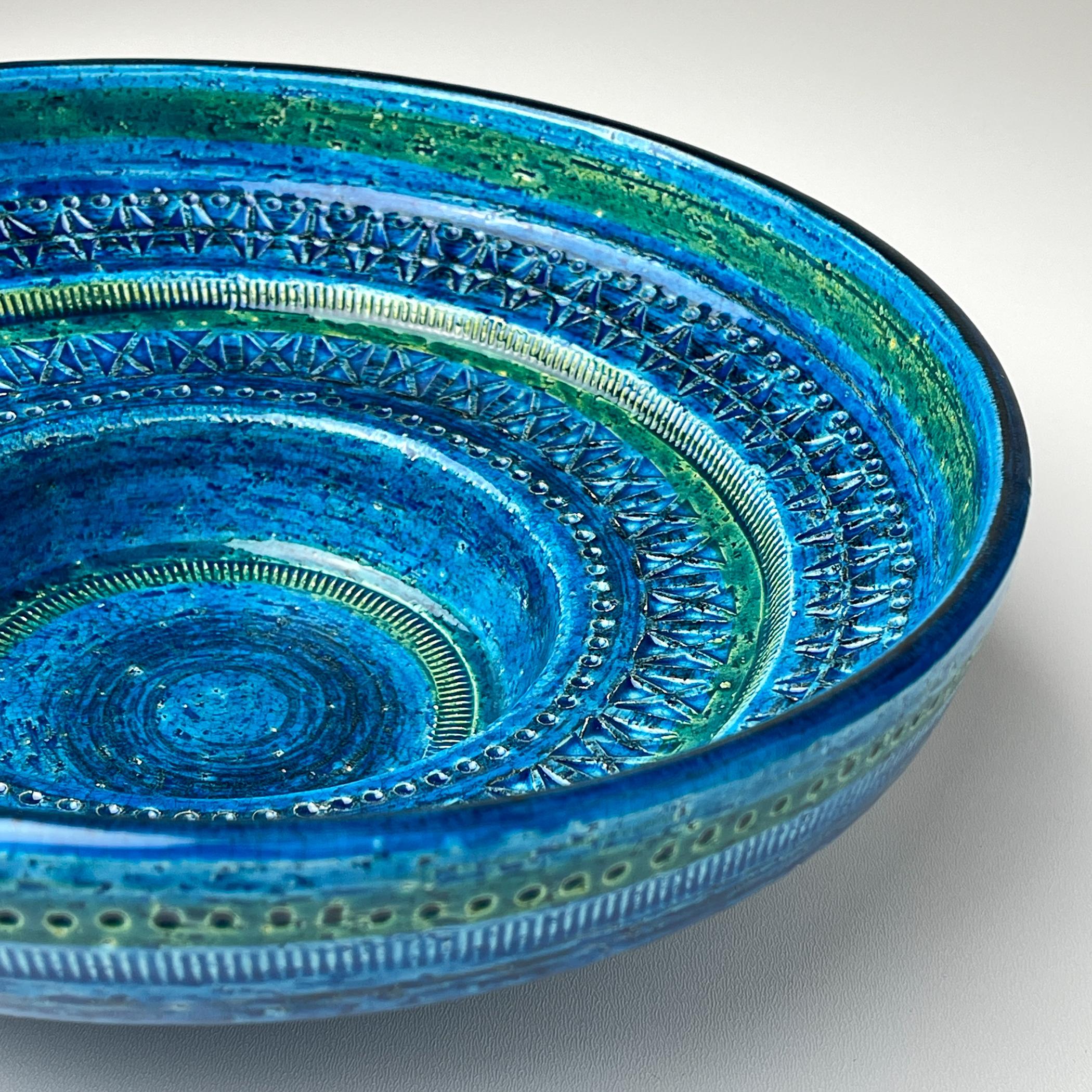 italien Assiette en céramique Rimini Blue, design Aldo Londi, Bitossi Italie 1970 en vente