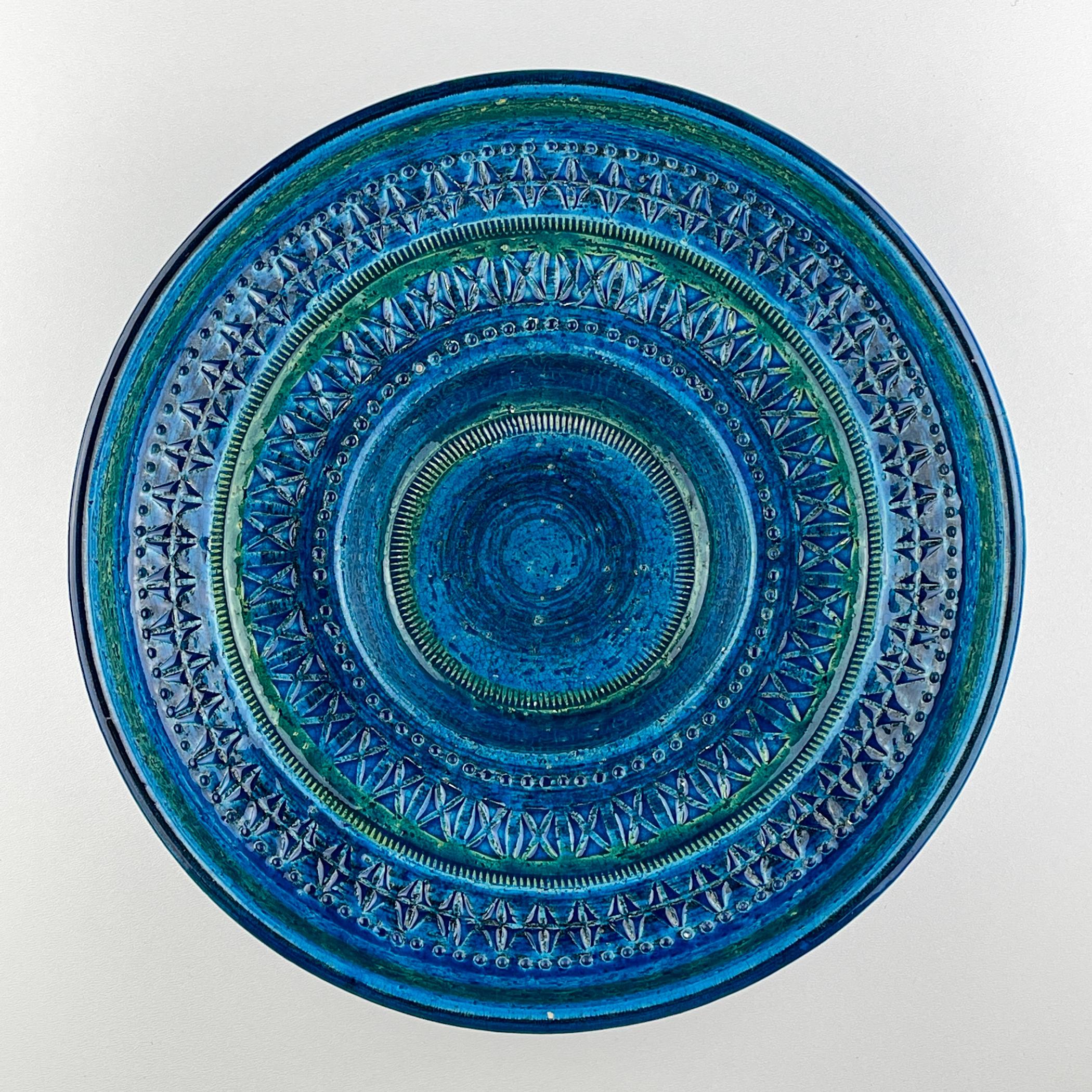 Assiette en céramique Rimini Blue, design Aldo Londi, Bitossi Italie 1970 en vente 1