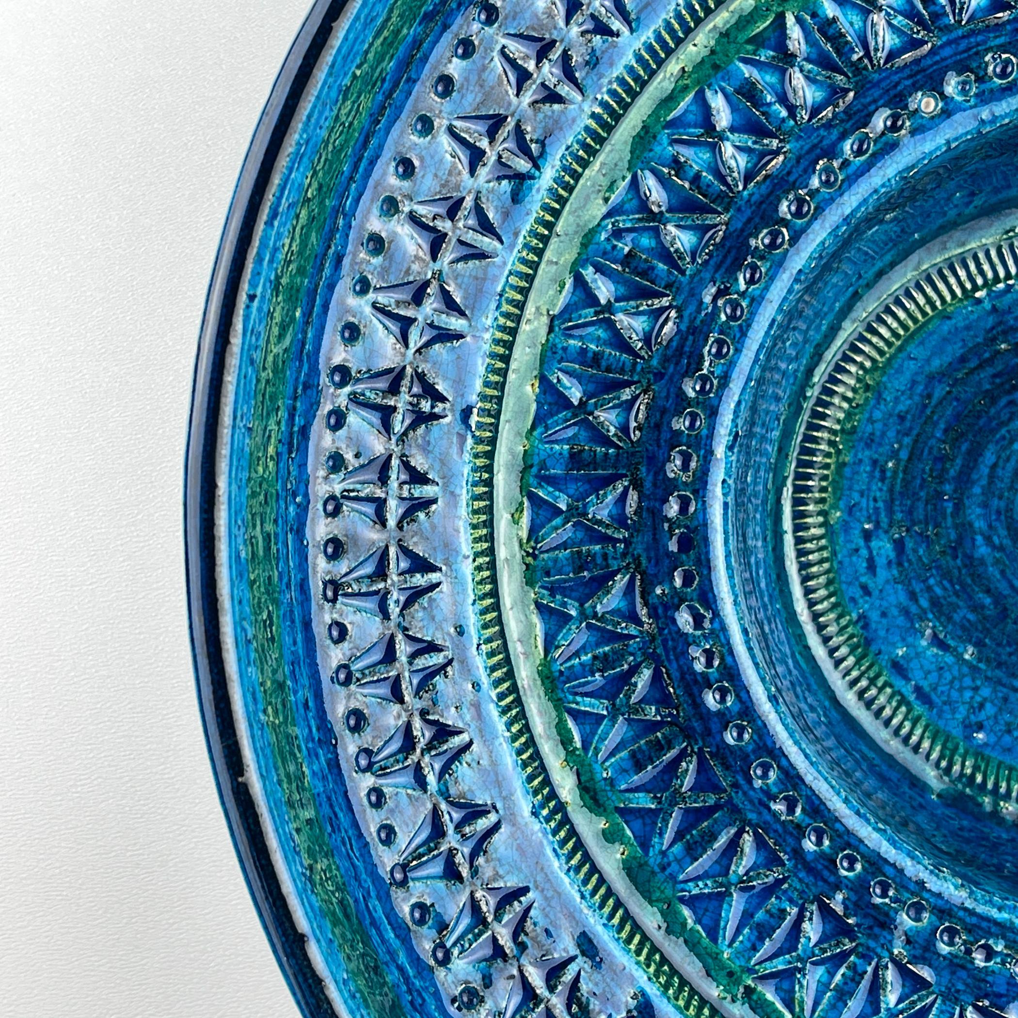 Assiette en céramique Rimini Blue, design Aldo Londi, Bitossi Italie 1970 en vente 2