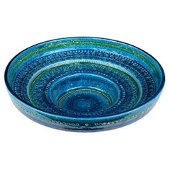 Vintage ceramic plate Rimini Blue, design Aldo Londi, Bitossi Italy 1970s