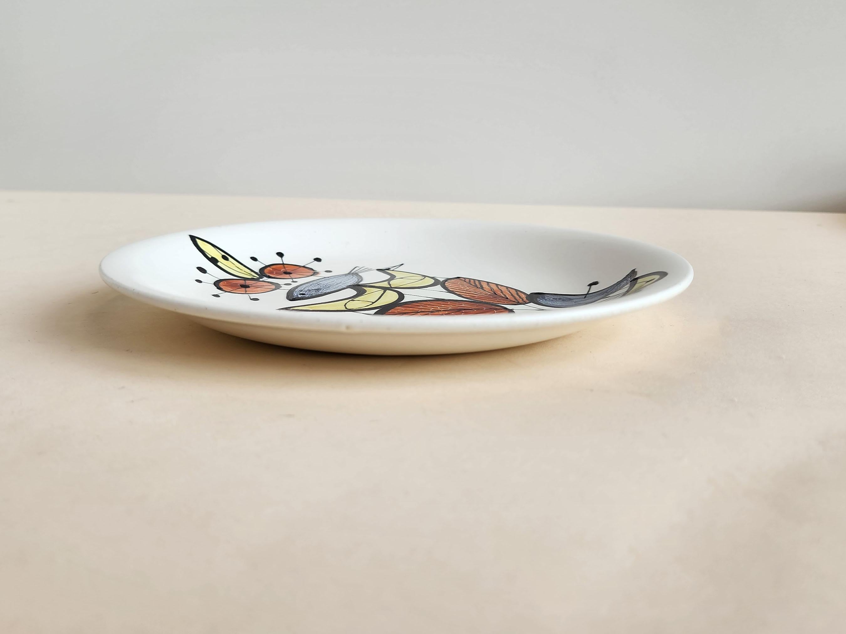 Mid-Century Modern Roger Capron - Vintage Ceramic Plate with Abstract Motive For Sale