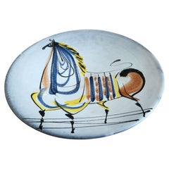 Roger Capron - Retro Ceramic Plate with Horse