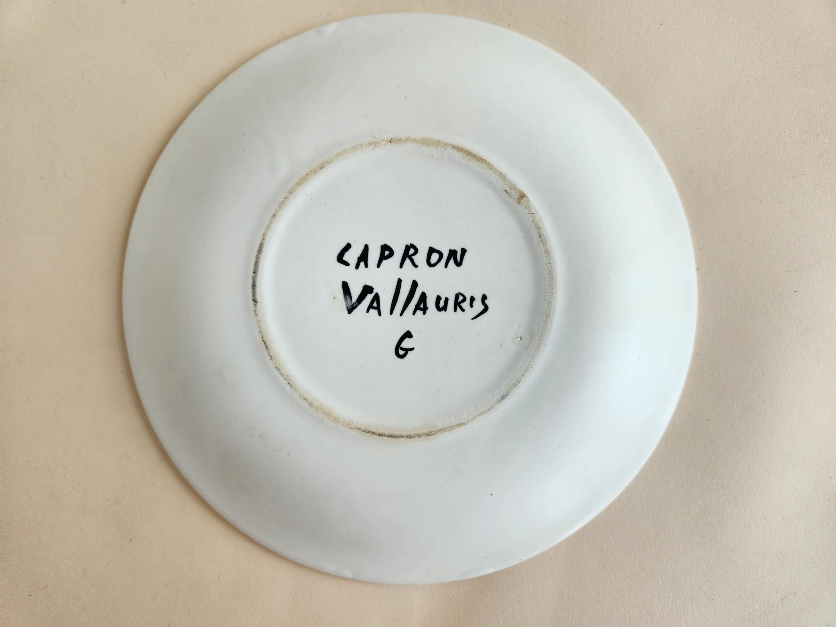 Mid-20th Century Roger Capron - Vintage Ceramic Plate with Sea Star For Sale