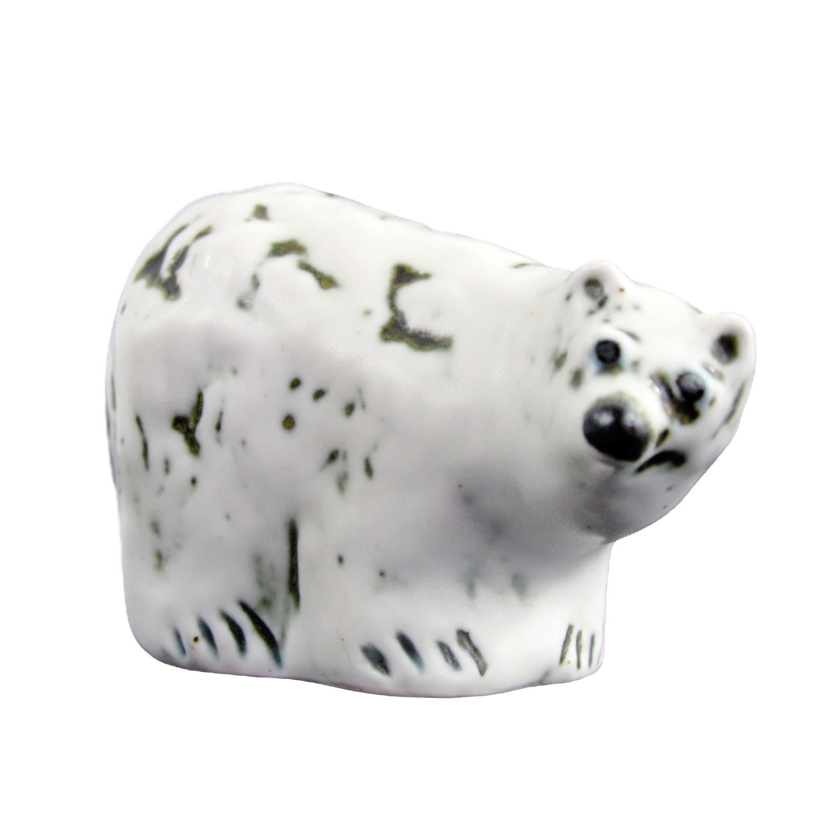 FG013 Details about   White Polar Bear Ceramic Figurine Animal Playing Musical Statue 