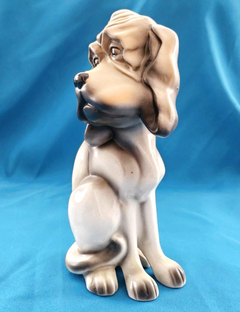 Other Eight Inch Tall Mid-Century Modern Ceramic / Porcelain Hound Dog For Sale