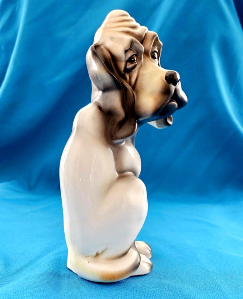 20th Century Eight Inch Tall Mid-Century Modern Ceramic / Porcelain Hound Dog For Sale