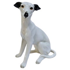 Ceramic/Porcelain Whippet/Greyhound Puppy Dog Sculpture Figurine