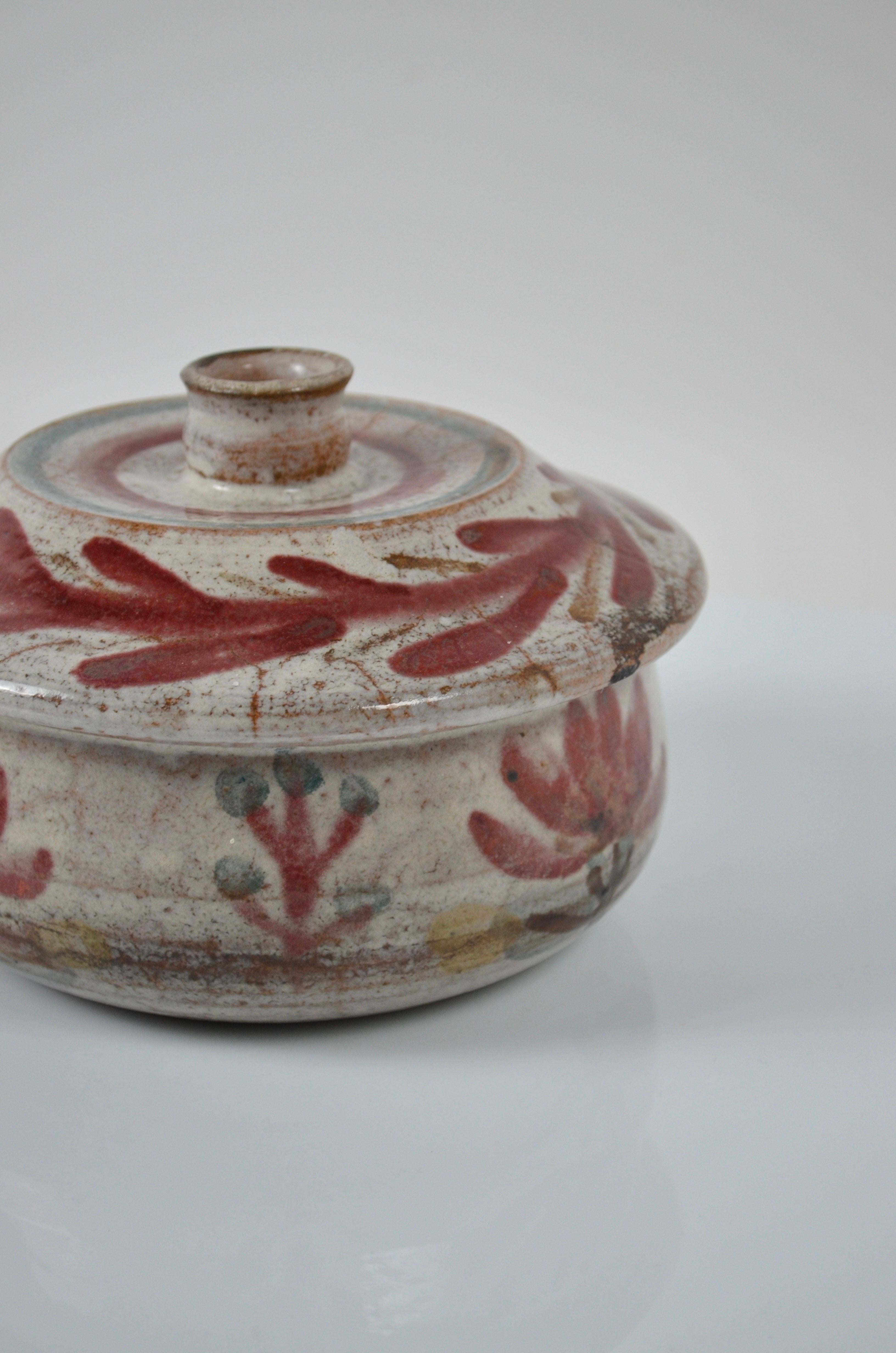 Pot en céramique vintage par Gustave Reynaud, Atelier Lemurier, France, 50's Bon état - En vente à Marinha Grande, PT