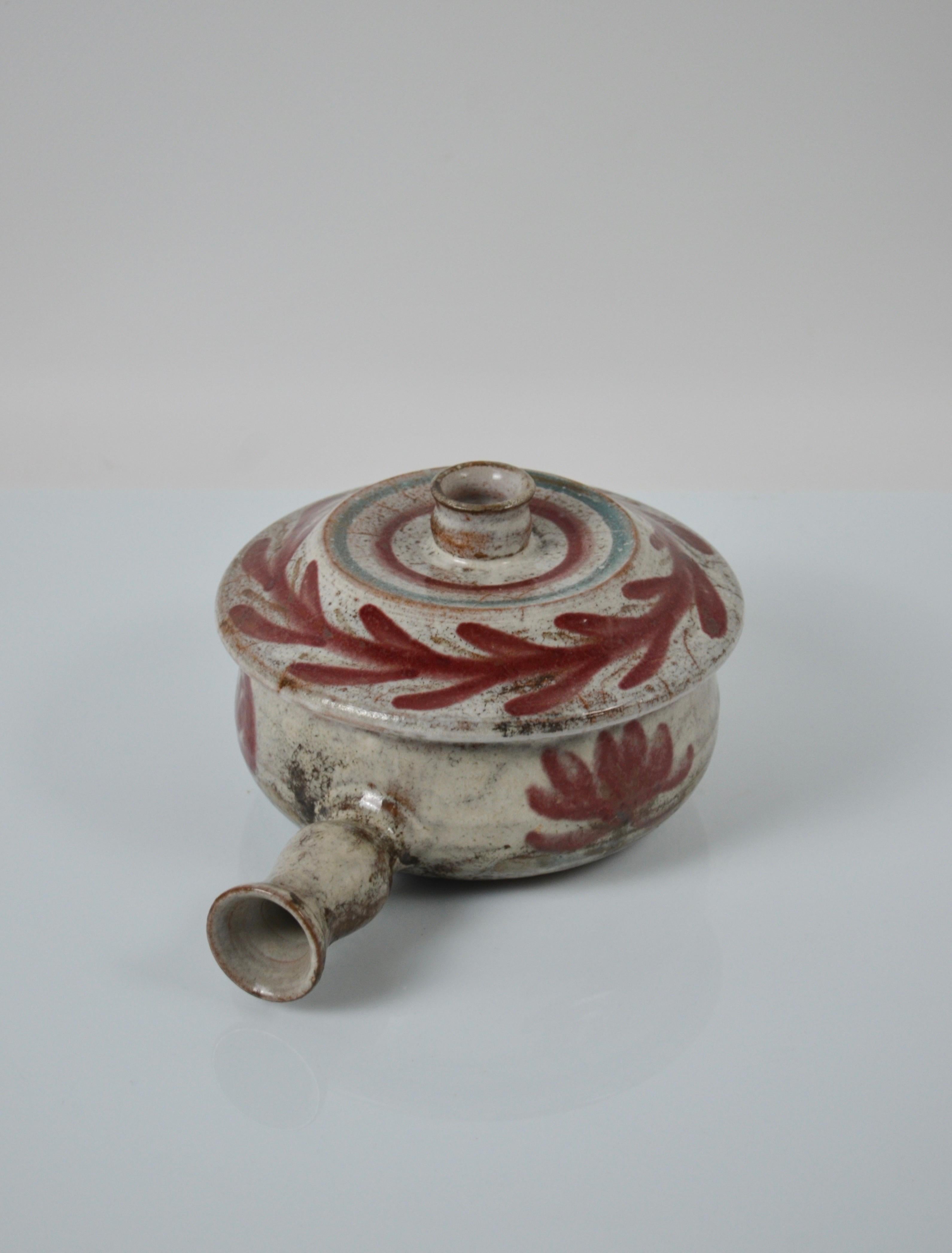 Ceramic Vintage ceramic pot by Gustave Reynaud, Atelier Lemurier, France, 50’s For Sale