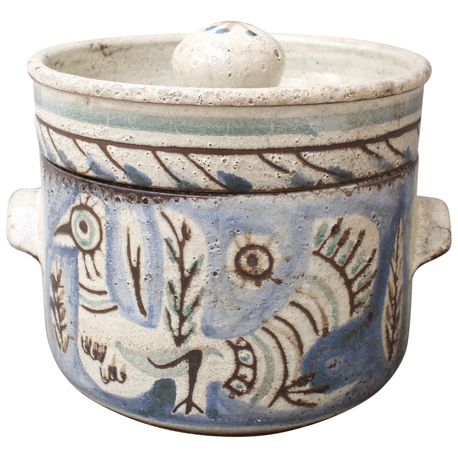 Vintage Ceramic Pot by Gustave Reynaud, Le Mûrier, circa 1950s