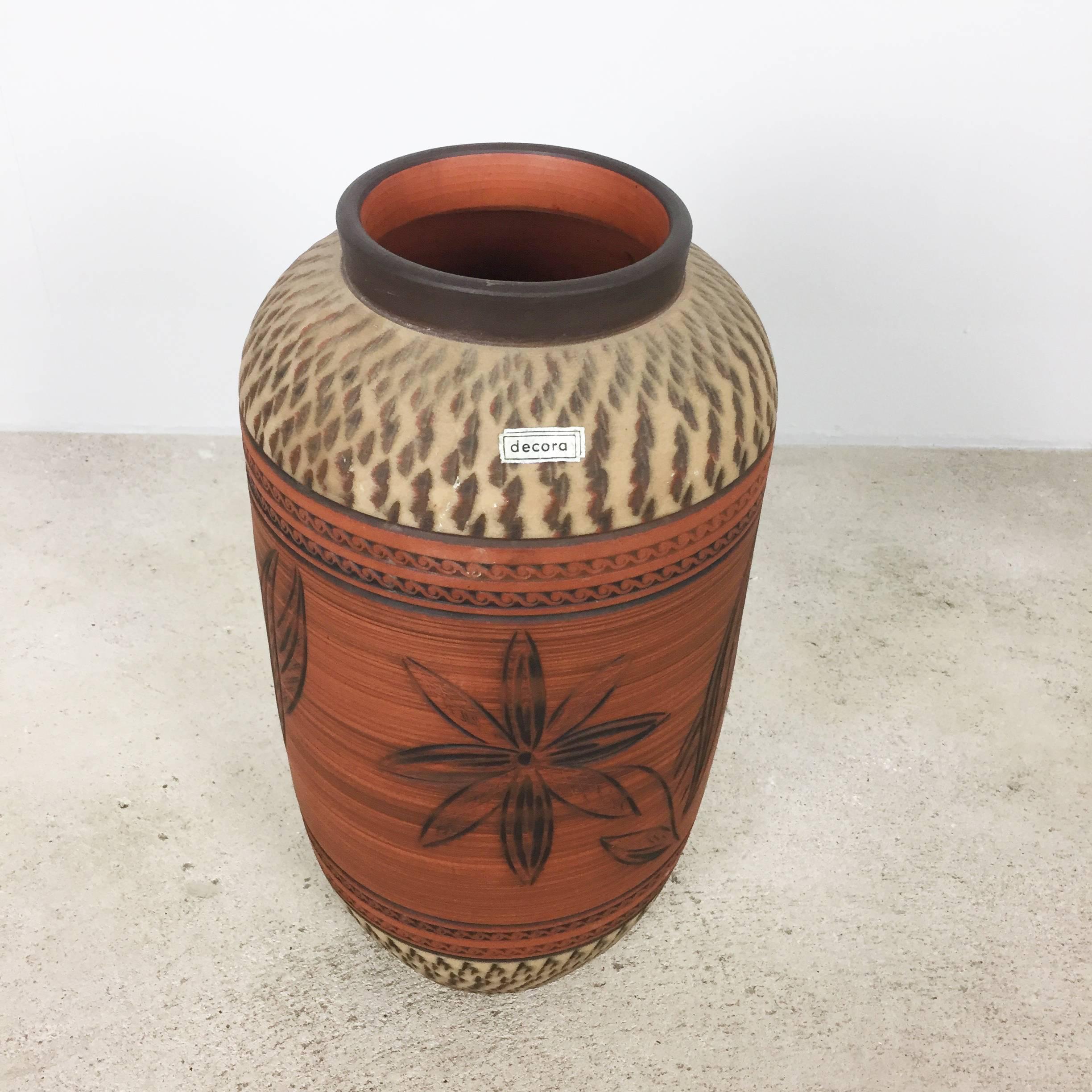 Mid-Century Modern Vase de sol vintage en céramique par Decora Ceramic, Allemagne, années 1960 en vente